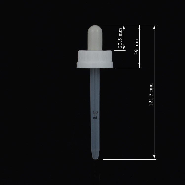 1 ml plastic cap minoxidil dropper, child resistant dropper cap