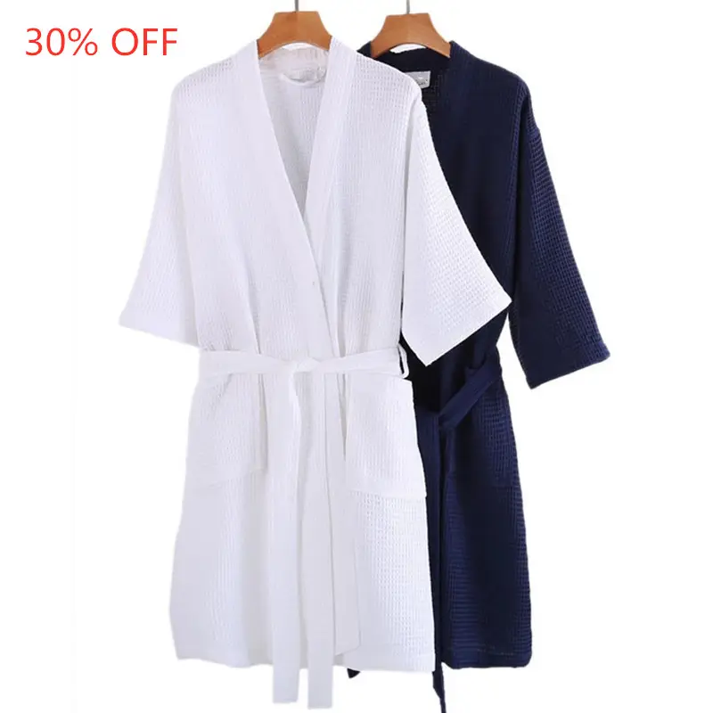 Wholesale 5 Star Bath robe Luxury Hotel Spa Robes Organic Cotton Waffle Hotel Robes