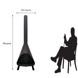 Caminetto a Legna da Esterno da 83 Pollici con Canna Fumaria <span class=keywords><strong>e</strong></span> Griglia per Patio <span class=keywords><strong>e</strong></span> Giardino - Product Image 5