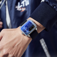 Sanda 6163 Montre Homme de Luxe de Marque Supérieure, Sportive en Acier Inoxydable, Cuir et Silicone, Grande Montre Digitale Carrée à Quartz et Affichage Analogique