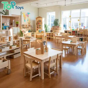 TOP Juegos de muebles de madera para niños para Montessori Kindergarten Preescolar Juegos de muebles para niños para guardería Guardería