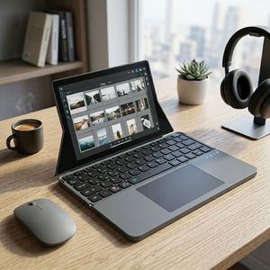 Fabricant De Claviers OEM Portable Rechargeable Tastiera Pieghevole <b>bluetooth</b> <b>Keyboard</b> with Inbuilt Touch Mouse - Product Image 1