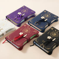 Nouveau design, carnet A5 pour fille, journal professionnel, couverture en cuir PU, pages en kraft avec serrure et clés, idéal pour un cadeau