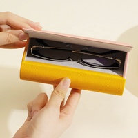 Étui à lunettes double multicolore Boîte à lunettes double en cuir PU à 2 fentes