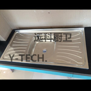 Évier de lavage d'évier de cuisine commercial YK-1050F avec l'évier de lavage moderne d'acier inoxydable d'égouttoir - Product Image 3