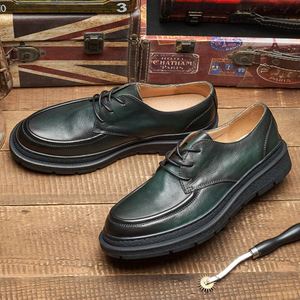 Chaussures décontractées XuanWu A611 en cuir véritable à rayures, style britannique rétro, version coréenne tendance, respirantes et à enfiler pour hommes - Product Image 2