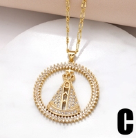 Vintage Design Chapelets Religieux Catholique Jésus 18k Plaqué Or Incrusté CZ Zircon Pendentif Collier Usine Directement