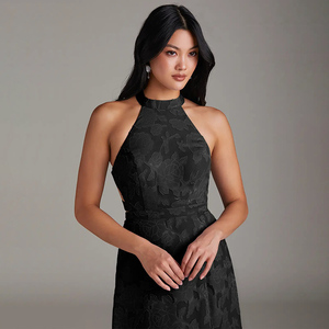 الإرهاق الأزهار فستان وصيفة الشرف خط متقاطع الظهر مع الشق الجانبي المفاجئة إغلاق الكلمة طول الشيفون حزب نمط أحجام XS XL - Product Image 5