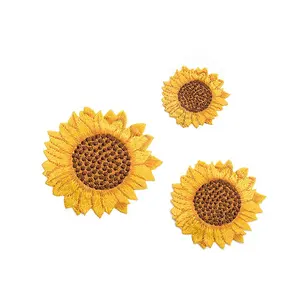 Wholesale DIY Iron On Sunflower Embroidery Patch For Clothing