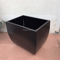 Pot Tanaman Taman Besar Warna Hitam Pot Bunga Planter Luar Ruangan Besar Planter Logam Luar Ruangan Besar