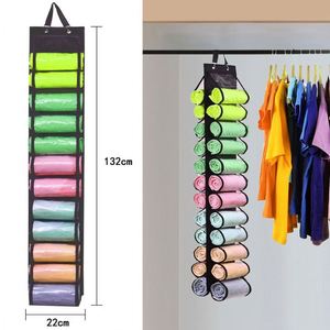 Custom Yoga Legging T-Shirts Hanger Wardrobe Clothes Organizer Hanging Storage Bag Foldable Plastic Fabric Made China Closet - Product Image 4