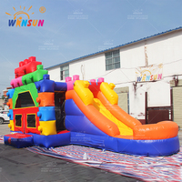 Château gonflable à sauter WINSUN licorne avec toboggan aquatique Toboggan gonflable personnalisé avec piscine