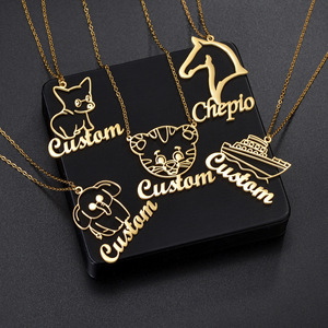 <span class=keywords><strong>Collier</strong></span> en acier inoxydable personnalisé <span class=keywords><strong>avec</strong></span> <span class=keywords><strong>image</strong></span> d'animal de dessin animé et pendentif peint à la main, chaîne à maillons – Cadeau tendance - Product Image 4