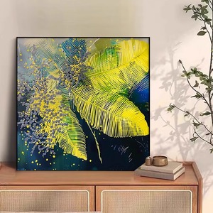 Impresión de lienzo verde sin marco planta verde <span class=keywords><strong>comedor</strong></span> pintura pared arte textura <span class=keywords><strong>para</strong></span> decoración del hogar sala de estar de lujo - Product Image 4