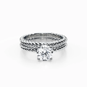 ชุดเครื่องประดับเจ้าสาว SGARIT Twisted Rope Solitaire แบบกำหนดเอง แหวนเพชร 2 กะรัต ทอง 18K เพชรเพาะเลี้ยงในห้องปฏิบัติการ สี VS D พร้อมใบรับรอง IGI เครื่องประดับแฟชั่น - Product Image 3