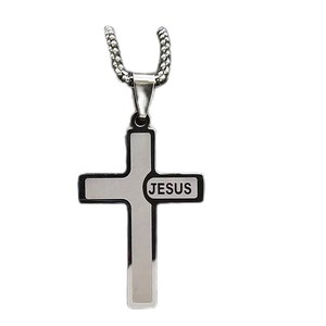 Novo Design Personalizado Colar Crucifixo Jesus em Aço Inoxidável para Homens Estilo Hip Hop Punk - Product Image 5