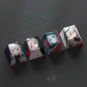 Arknights Amiya Kal'tsit Skadi W quatre touches de clavier PBT R4 Cherry pour clavier mécanique, personnalisation des personnages de jeu, capuchons de touches - Product Image 5