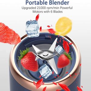 400ml USB Rechargeable Electric Personal Mini Portable Blender Stainless Steel Blade Dishwasher Safe Semi-Automatic Fresh - Product Image 2