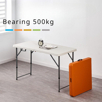 Table rectangulaire pliante en plastique pour extérieur, usage commercial, hauteur réglable (55/75/90 cm), 122*61 cm, vente en gros