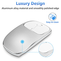 Slanke ultradunne mini ergonomische optische draadloze muis USB/Type-C oplaadbaar 2H/500H 4-knops rechtshandig laptop/desktop 1