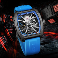 Montre mécanique automatique rétro Mark Fairwhale pour homme, boîtier en acier de 42 mm, bracelet en caoutchouc, étanche, lumineuse, montre de sport pour poignet FW-6560