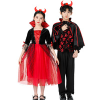 Fantasia de halloween para crianças, cosplay de vampiros, menina, traje para festa à noite