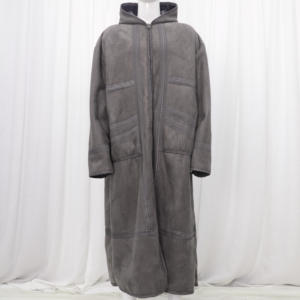 批发伊斯兰沙特阿拉伯厚保暖麂皮连帽衫仿毛皮斗篷男装Thobe冬季伊斯兰Thobe带发网 - Product Image 4