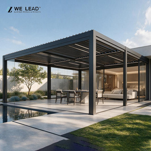 Pérgola Bioclimática Comercial de Aluminio a Medida, Gazebo con Techo de Láminas Motorizadas, Pantalla Ecológica, Tamaños Personalizados para Proyectos - Product Image 1