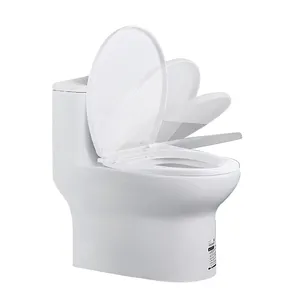 नॉन-स्लिप सीट के साथ लंबी धीमी-बंद पीपी टॉयलेट सीट