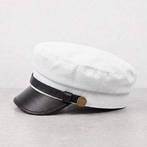 Vintage Camouflage Canvas PU Leather Hand Embroidery Flat Top Baseball Hat <b>Berets</b> Adjustable Strap Unisex Adult Casual Common - Product Image 6