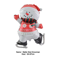 Ballons de décoration de festival grande taille, fournisseur de ballons en aluminium 3D sur le thème Joyeux Noël, motif Père Noël, bonhomme de neige, cadeau pour fête