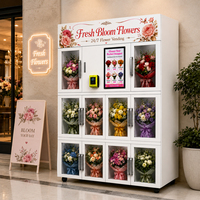 Máquina Expendedora de Flores Frescas con Sistema de Refrigeración, Pantalla Táctil Inteligente Automática, Dispensador Comercial Refrigerado de Ramos