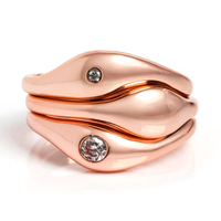Magnifique ensemble de bagues solitaires en laiton plaqué or 18 carats pour femmes, par Milskye