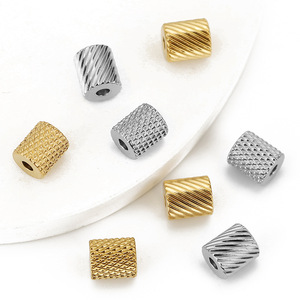 Stainless Steel Cylinder Beads 6.0mm Hole DIY Jewelry Accessories <b>Spacer</b> Beads For Bracelet Making - Product Image 1