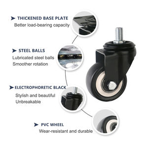 2 Zoll pneumatische Lenk rollen Eisens icherheit Dual Locking Moving Swivel <span class=keywords><strong>Ball</strong></span> <span class=keywords><strong>Caster</strong></span> für PVC-Bürostuhl möbel - Product Image 2