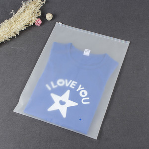 Plastic Packaging Wholesale matte frosted EVA plastic zipper bag t shirt garment plastic poly bag for clothes