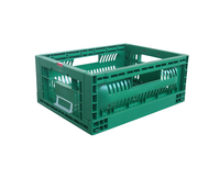 Panier de rangement en plastique perforé pliable et empilable, écologique, 40*30*17 cm, pour vente en gros