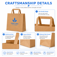 Bolsa de Papel Ecológica para Comida, con Base de Cartón Reforzada de Alta Calidad, Apta para Alimentos