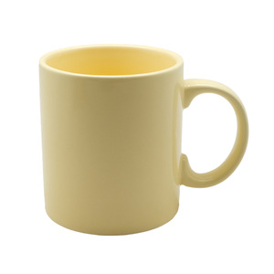 Wholesale large-capacity ceramic <b>mugs</b>, <b>cute</b> cream-colored water cups, heat-resistant and simple <b>mugs</b>, office coffee cups. - Product Image 1