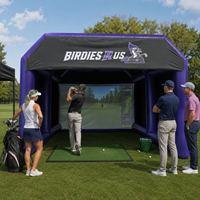 Tente de simulateur de golf gonflable avec marquage personnalisé, cabine de pratique de golf commerciale portable pour événements intérieurs et extérieurs