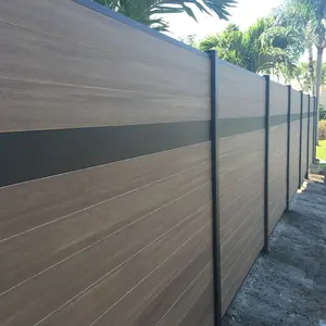 Manufactural WPC Panneau mural Clôture de jardin revêtue de co-extrusion Nouvelle clôture composite de véranda de confidentialité en bois plastique technique écologique
