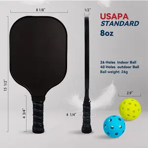 Aangepaste Draagbare Pickleball Classic Honingraat Carbon Pickleball Paddle Game Bundel Set