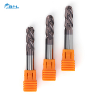 Para Molino de punta de bola de 4 flautas de carburo BFL con revestimiento personalizable Soporte OEM