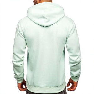Sweat-shirt à capuche doublé pour homme, couleur unie, en molleton de coton, décontracté, avec poche avant, coupe classique, pour l'hiver, service OEM - Product Image 4