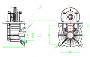 SiAECOSYS Essieu arrière électrique pour Tricycle Kit de Conversion de pousse-pousse moyeu <span class=keywords><strong>4</strong></span> roues Mini essieu arrière de voiture - Product Image 4