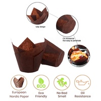 110gsm PET Papier Enduit Cupcake Liner Tulipe Logo Personnalisé Muffin Wrapper Non Toxique Gâteau Cuisson Tasse Jetable Trifle Stand