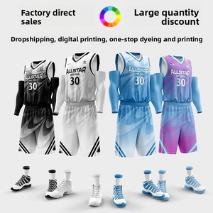 Tenue de basketball américaine haut de gamme à impression numérique pour homme adulte, uniforme d'équipe personnalisé pour la compétition et l'entraînement, <span class=keywords><strong>maillot</strong></span> d'étudiant pour fille - Product Image 2