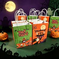 Sacs cadeaux en papier kraft pour Halloween en gros avec motifs d'araignées et de fantômes, sacs à bonbons portables personnalisables