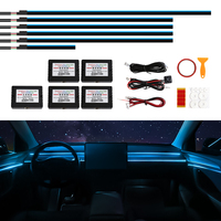 Éclairage d'ambiance LED pour voiture, modèle 6 lumières à effet fluide, double mode, 12V, éclairage d'ambiance intérieur de voiture Symphony