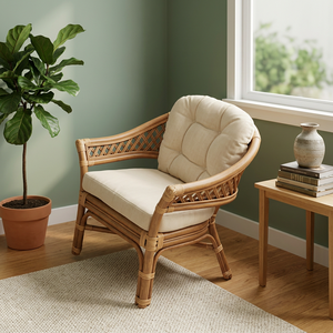 Rodos Elégant Fauteuil Confortable pour Maison ou Bureau Moderne Inspiré du Design Indonésien en Rotin pour Villa ou Usage Domestique - Product Image 3